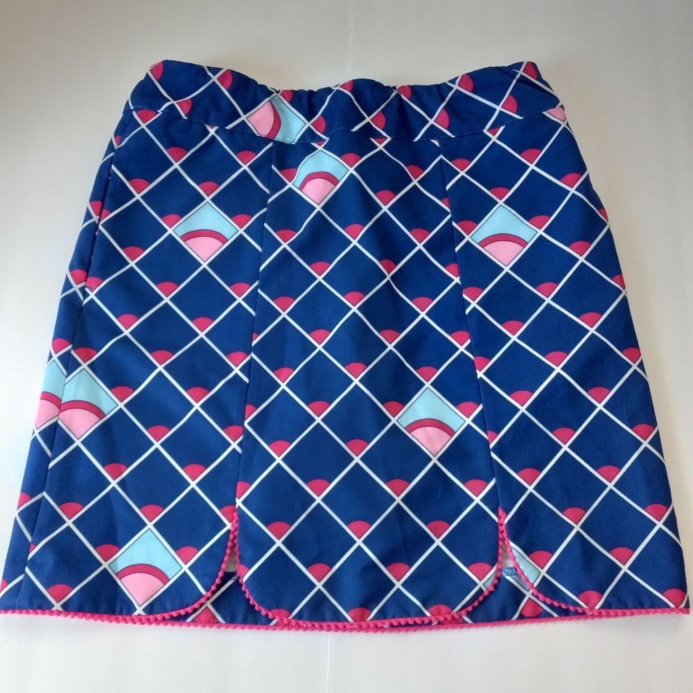 EP Pro Golf Retro Geometric Print Pompom Trim Skort